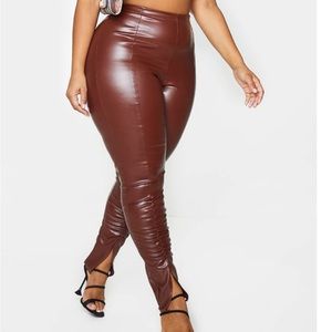 Pretty Little thing chocolate faux leather pants